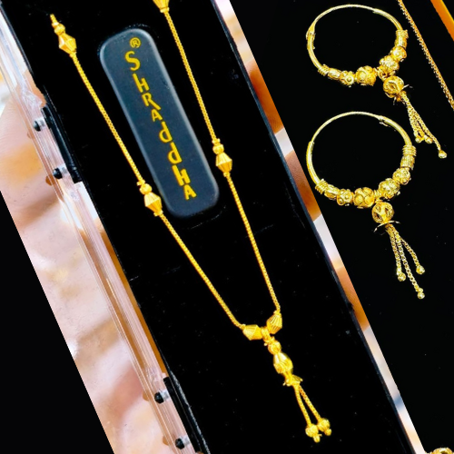 Peacock Gold Plated Jewelry – Locket Chain With Matching Earrings