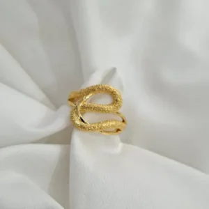 Simple Gold Plated Flower Finger Ring for Women- Free Size Adjustable