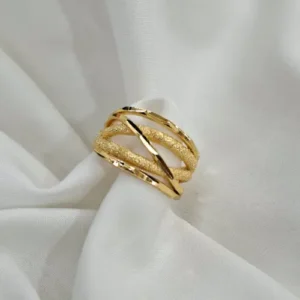 Simple Gold Plated Finger Ring for Women- Free Size Adjustable
