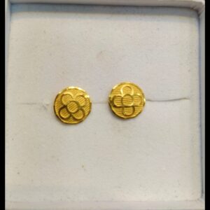 21K Simple Flower Gold Top Earrings