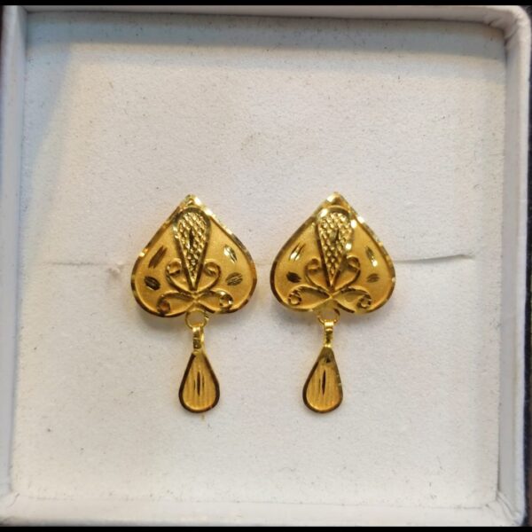 21K Simple Gold Top Earrings – Gold Stud Earrings