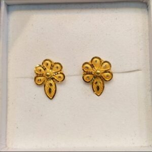 21K Simple Gold Top Earrings – Gold Stud Earrings