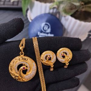 Daily Wear Gold Plated Locket Set for Women