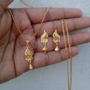 Daily Wear Gold Plated Locket Set for Women