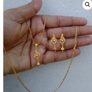 Daily Wear Gold Plated Locket Set for Women