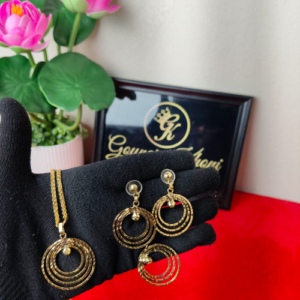 Traditional Gold Plated Locket and Earring Set