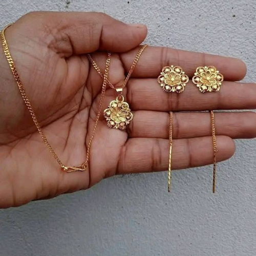 Daily Wear Gold Plated Locket Set for Women-A1190