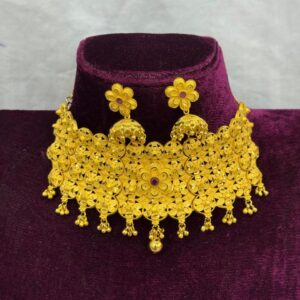 Budget-Friendly Elegant Gold Plated Choker Set