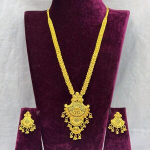 Traditional Indian Forming Long Shita Necklace – Dupbail Gold Plated Jewelry