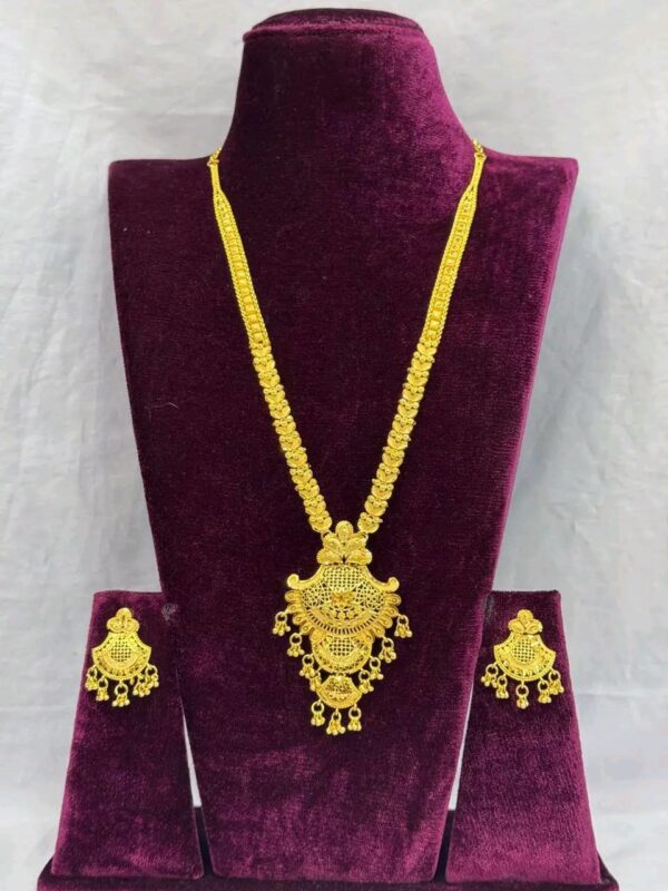 Traditional Indian Forming Long Shita Necklace – Dupbail Gold Plated Jewelry
