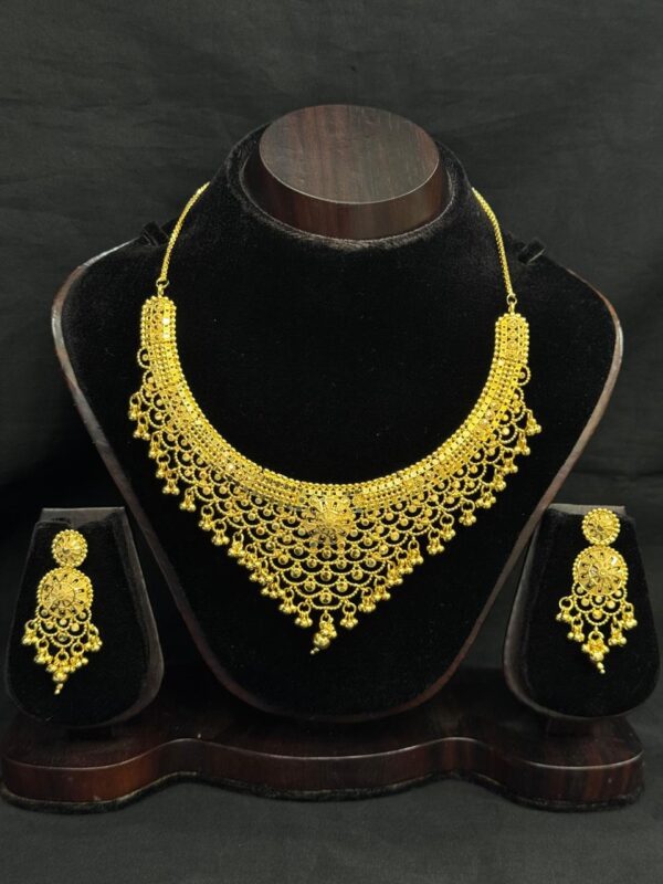 Classic Gold Plated Forming Necklace Set with Earrings -A5000