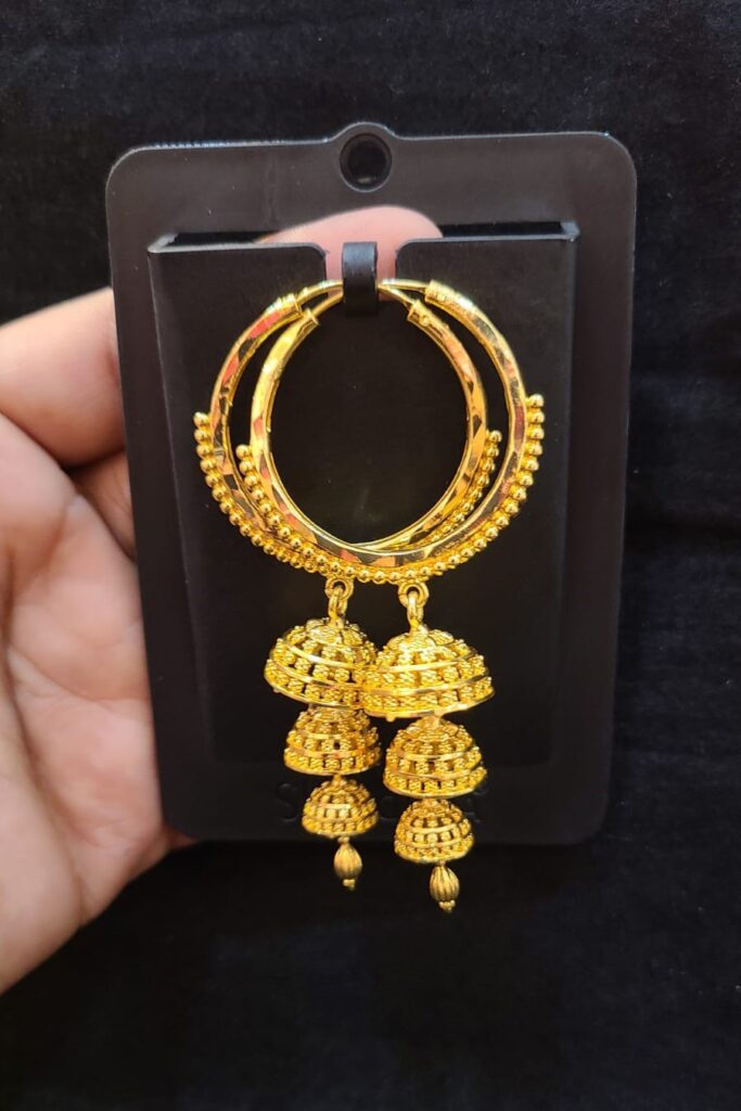 Royal Look 3 Layer Gold Plated Jumka