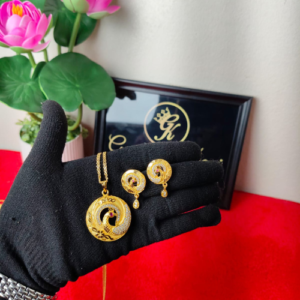 100% Color Guarantee Gold Plated Full Combo Locket Set-140000A