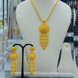 Gold Plated Full Combo Necklace Set – Long-Lasting Color Guarantee