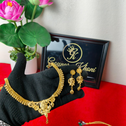 100% Color Guarantee Gold Plated Full Combo Necklace Set - Image 2