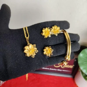 Premium Gold Plated Pendant Set – 100% Color gauranted-A51000