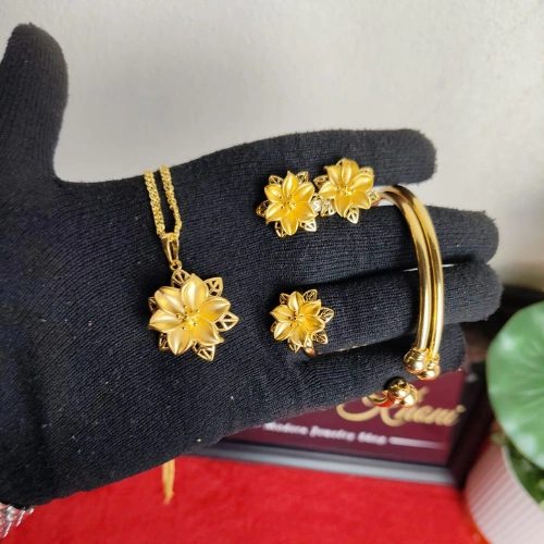 Premium Gold Plated Pendant Set – 100% Color gauranted