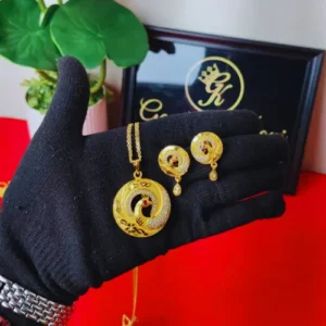 100% Color Guarantee Gold Plated Full Combo Locket Set-